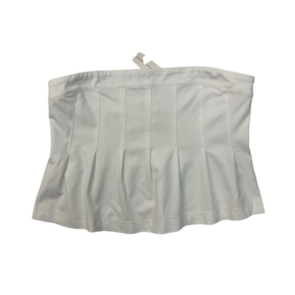 Maeve Top Womens L Large White Fontana Flared Tube Pleated Anthropologie Cropped - Picture 1 of 14